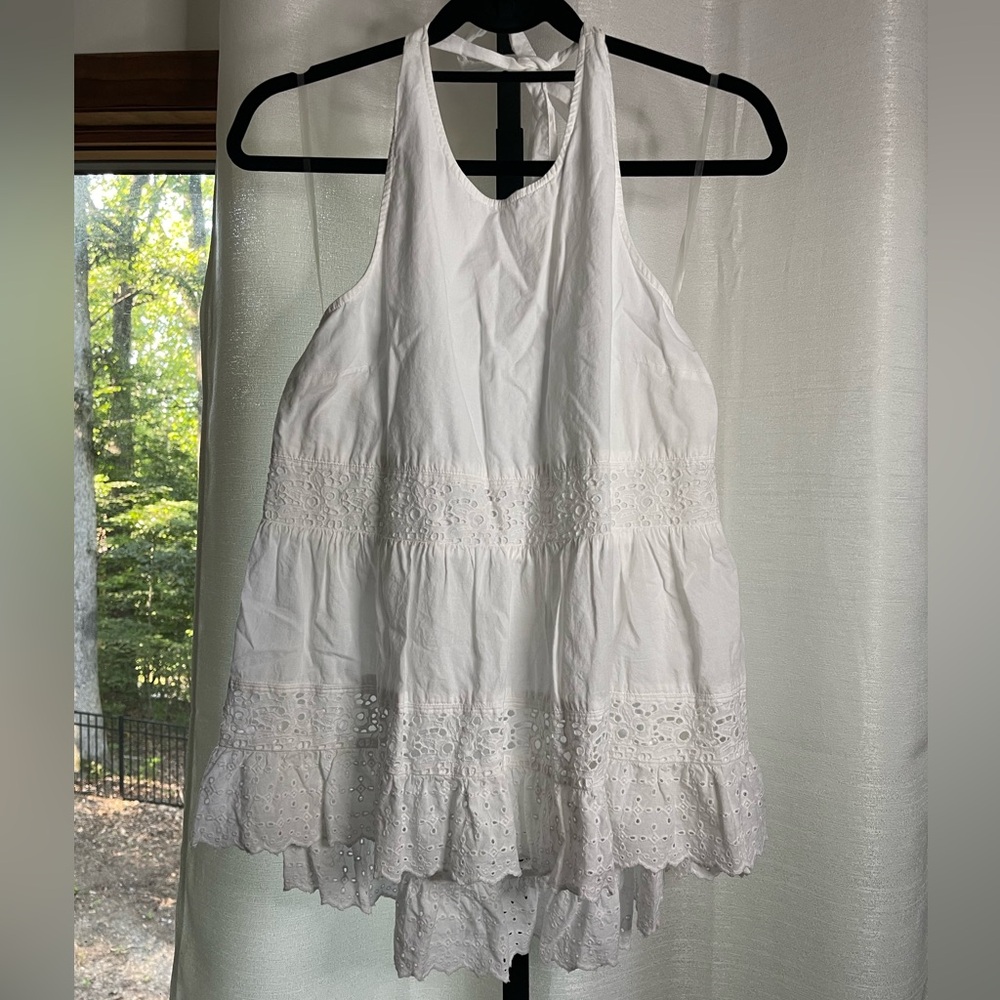 American Eagle Outfitters White Lace Detail Top